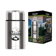 Термос 0,8 л для еды/напитков с широким горлом, нержавеющая сталь SUS304, TAIGARU (ТАЙГАРУ) FOOD, серебристый, 700325