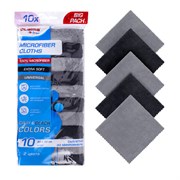 Салфетки из МИКРОФИБРЫ 30х30 см, GRAY & BLACK, big pack, КОМПЛЕКТ 10 штук, 180 г/м2, LAIMA HOME, 700610