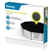 Тент для бассейнов каркасных и с надувным бортом "Fast Set", диаметр 305 см (D 305 см), BESTWAY, 58036