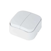 Накладной двойной выключатель HOROZ ELECTRIC EVA (2-GANG ONE WAY SWITCH) 10A/250V 112-001-0003