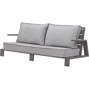 Диван уличный GreenWeen KORFU каркас алюминий, цвет LAVA, подушки рогожка, цвет JASPER GREY, 1880x940x680 мм