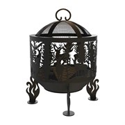 Комплект: костровая чаша с крышкой искрогасителем FIRE-HOUSE олени диаметр 50 см