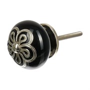 Керамическая ручка для мебели BlumenHaus Антиквариат-серебро