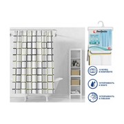 Штора для ванной комнаты PERFECTO LINEA Secret 180x180, с кольцами, графика
