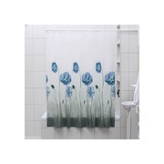 Штора для ванной Доляна Синие маки