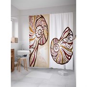Шторка-занавеска для ванной JoyArty Расписная ракушка