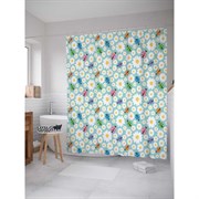 Шторка-занавеска для ванной JoyArty Узор с божьими коровками и цветами