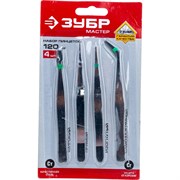 Набор нержавеющих пинцетов ЗУБР 22215-H4