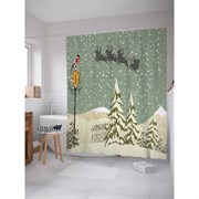 Шторка-занавеска для ванной JoyArty Санта в пути
