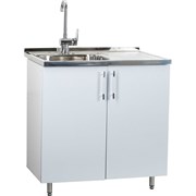 Тумба SANTREK 80*50 (2 дверцы) серебристый металлик фасад МДФ