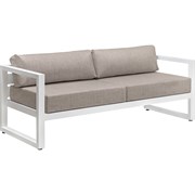 Уличный диван GreenWeen CAPRI белый алюминий, светло-серый велюр