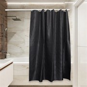 Тканевая штора для ванной Сантис pe-403 (черный сатин) 90 gsm 180x180 см