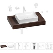 Комплект мебели для ванной комнаты с раковиной Wellsee Genuine Tree