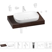 Комплект мебели для ванной комнаты с раковиной Wellsee Genuine Tree