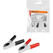 Зажим крокодил TDM ELECTRIC ЗК 30А, 75мм, красный/черный