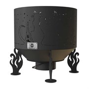 Костровая чаша FIRE-HOUSE коты и звезды диаметр 500 мм, с зольником