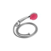 Набор для душа ZEIN шланг 150 см, держатель, лейка 5 режимов, розовый/хром