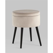 Пуф Стул Груп Клайс с ящиком для хранения, велюр светло-серый