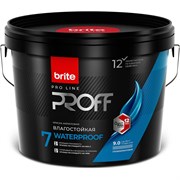Интерьерная влагостойкая краска Brite белая, глубокоматовая, база А, ведро 9 л