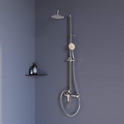Душевая стойка RGW SP-24-S сатин, головной душ/смеситель (ручной душ, шланг 1,5 м.)