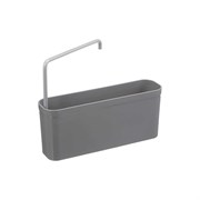 Кухонный органайзер для моющих средств PRIMANOVA с вешалкой для тряпки (серый), 27x14,5x7 см