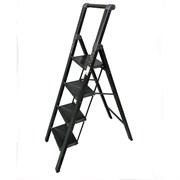 Алюминиевая стремянка SevenBerg calipso 4 широкие ступени чёрная