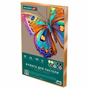 Бумага для пастели А4 в коробке, 40 листов 10 цветов, 180 гр/м2, BRAUBERG ART CLASSIC, 116349