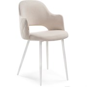 Стул Woodville Гутрид прошивка ромбы сзади бежевый / белый