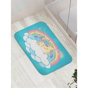 Противоскользящий коврик для ванной, сауны, бассейна JoyArty Радужный единорог