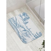 Противоскользящий коврик для ванной, сауны, бассейна JoyArty Зимний пейзаж с водопадом