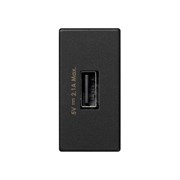 Зарядное устройство Simon узкий модуль, 5 В, 2,1 А, графит