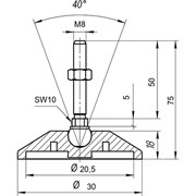 Регулируемая опора Алтервиа A00021.1203008050