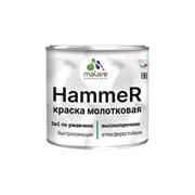 Грунт-эмаль MALARE Hammer для металлических поверхностей, молотковая краска, полуглянцевая, черный, 2,5 кг.