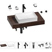 Комплект мебели для ванной комнаты с раковиной Wellsee Genuine Tree