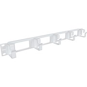 Кабельный горизонтальный организатор NTSS крепление 19 1U с окошками, 5 колец глубиной 45мм, металл, серый RAL 7035