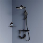 Душевая стойка RGW SP-35-B черный, головной душ/термостат (гигиенический душ)