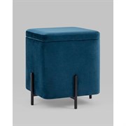 Пуф Стул Груп Грейс с ящиком для хранения, велюр, квадрат, синий