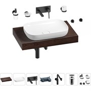 Комплект мебели для ванной комнаты с раковиной Wellsee Genuine Tree