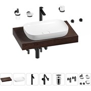 Комплект мебели для ванной комнаты с раковиной Wellsee Genuine Tree