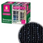 Электрогирлянда-занавес комнатная "Штора" 3х3 м, 400 LED, холодный белый, 220 V, ЗОЛОТАЯ СКАЗКА, 591335