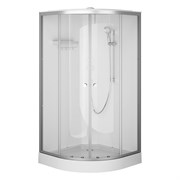 Душевая кабина AM.PM X-Joy 100x100, 1/4 круга, профиль матовый хром, стекло прозрачное