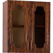 Шкаф для посуды SANTREK 60 кедр (ГЛЯНЕЦ) (со стеклом) фасад МДФ