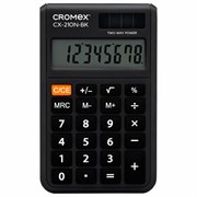 Калькулятор карманный CROMEX (КРОМЕКС) CX-210N-BK (96х62 мм), 8 разрядов, двойное питание, черный, 273834