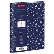 Тетрадь на кольцах А5, 175х215 мм, 120 л., под кожу, BRAUBERG VISTA, "Цветочный паттерн", 405206