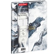 Тетрадь на кольцах А5, 175х215 мм, 120 л., под кожу, BRAUBERG VISTA, "Мрамор", 405207