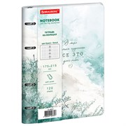 Тетрадь на кольцах А5, 175х215 мм, 120 л., под кожу, BRAUBERG VISTA, "Акварель", 405217