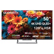 Телевизор SKYWORTH 50Q67H, 50" (127 см), QLED+, 3840x2160, 4K, 16:9, Google TV, Wi-Fi, черный