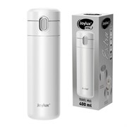 Термокружка 400 мл JOYLUX (ДЖОЙЛЮКС) EXTRA STYLE, нержавеющая сталь SUS304, белый матовый, 700281