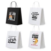 Пакет подарочный (1 штука) 26х13х32 см (L) "Funny Notes", ассорти, крафт, ЗОЛОТАЯ СКАЗКА, 700824