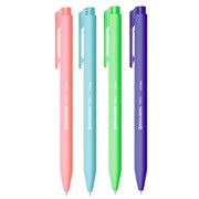 Ручка шариковая автоматическая BRAUBERG "TRIOS BRIGHT COLOR", корпус ассорти, СИНЯЯ, пишущий узел 0,5 мм, линия письма 0,3 мм, 144497